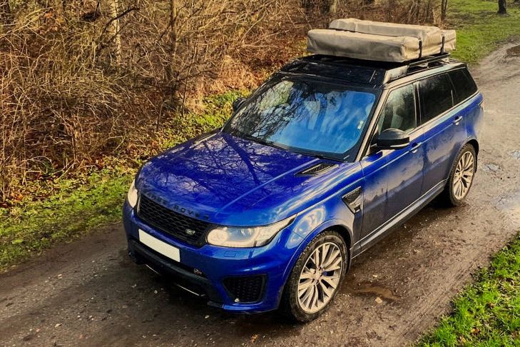 Range Rover fitted with a Falkn Rack3 roof rack